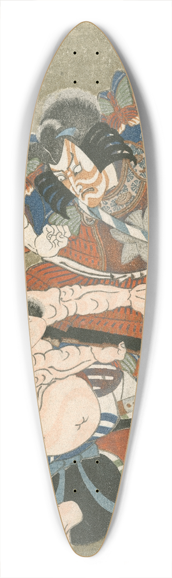Utagawa Kunisada (Toyokuni III) - Ichikawa Danjr VII as Soga no Gor and Band Mitsugor III as Kobayashi no Asahina in a Soga Play 39.3 inch art pintail longboard deck
