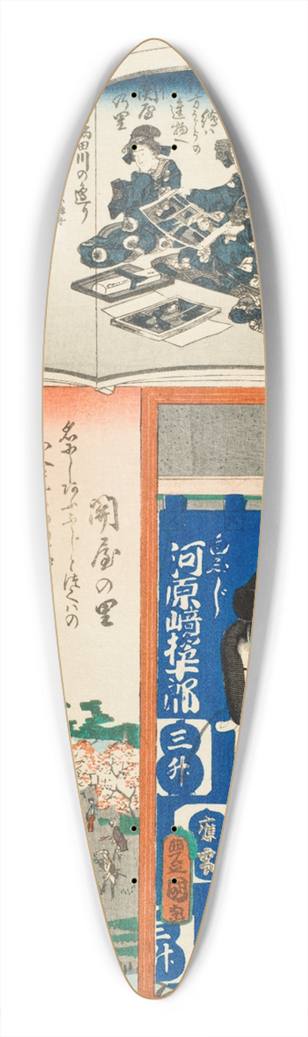 Utagawa Kunisada (Toyokuni III) - Kakuta Brigade, Extra (Bangai), Sekiya no sato; Actor Kawarazaki Gonjr I as Shirafuji 39.3 inch art pintail longboard deck