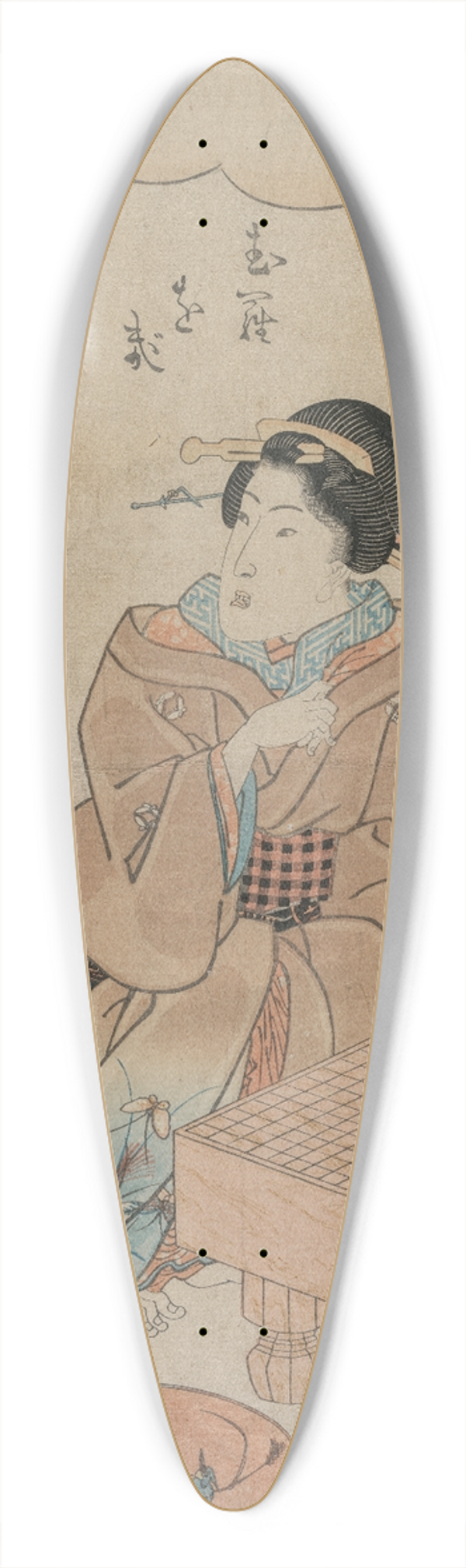 Utagawa Kunisada (Toyokuni III) - Muraogi, from the series The False Murasakis Rustic Genji (Nise Murasaki Inaka Genji) 39.3 inch art pintail longboard deck