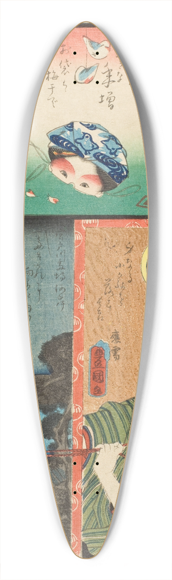 Utagawa Kunisada (Toyokuni III) - Thirteen Brigade, North Group; Banba; The Actor Sawamura Tanosuke III as the Apprentice Chkichi 39.3 inch art pintail longboard deck