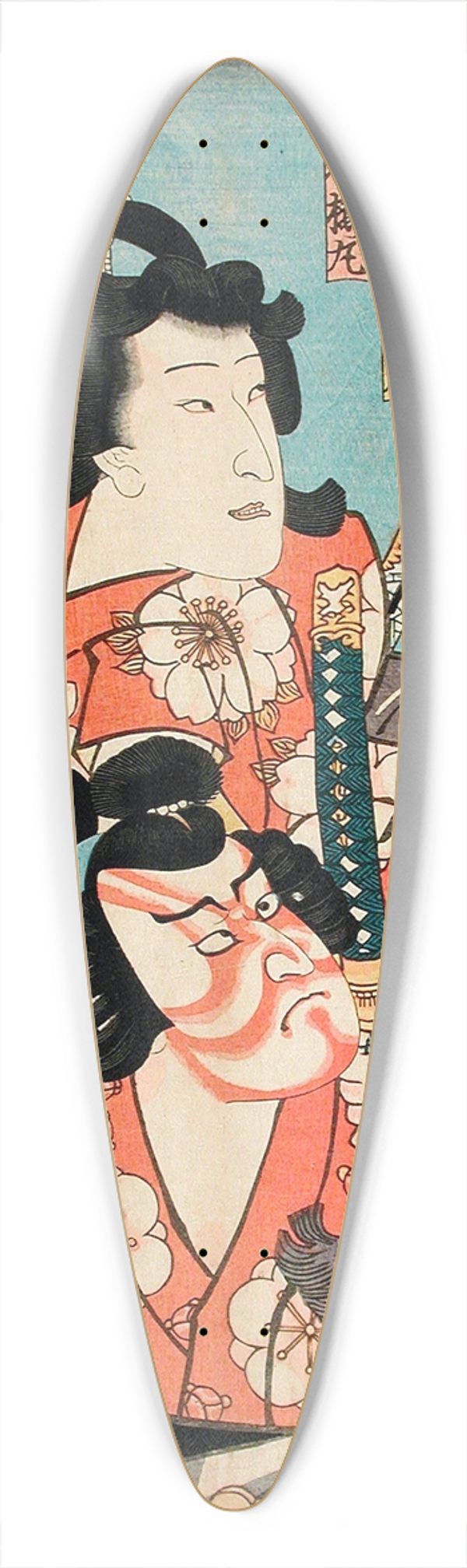 Utagawa Kunisada (Toyokuni III) - Toneri Umemaru and Toneri Sakuramaru from the play Sugawara Denj Tenarai Kagami 39.3 inch art pintail longboard deck