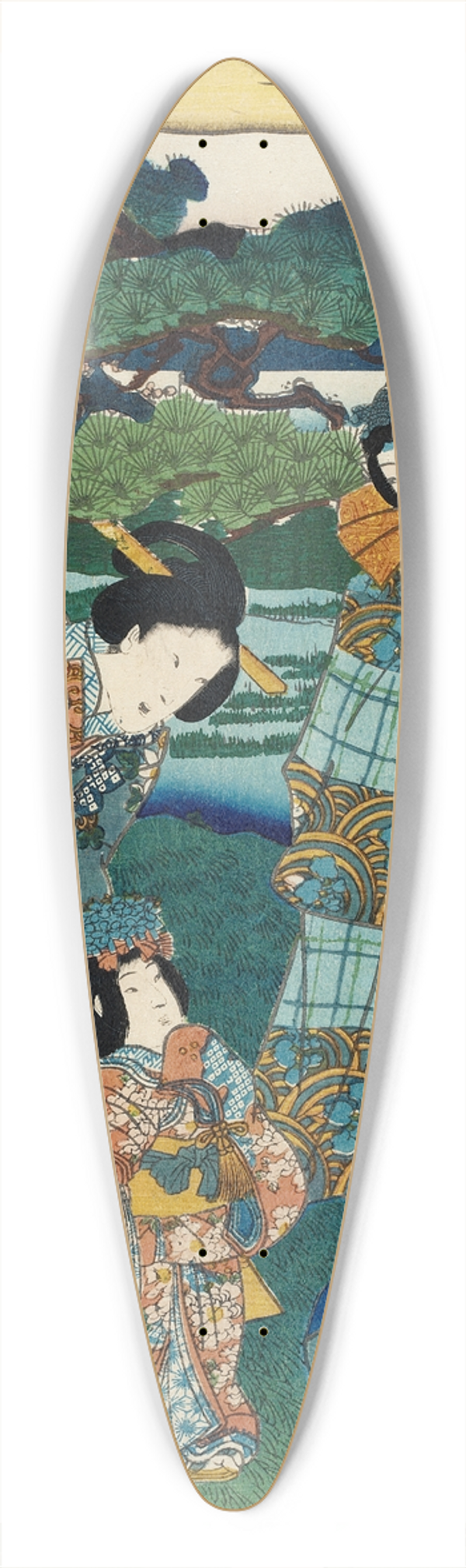 Utagawa Kunisada (Toyokuni III) - Viewing Plum Blossoms 39.3 inch art pintail longboard deck