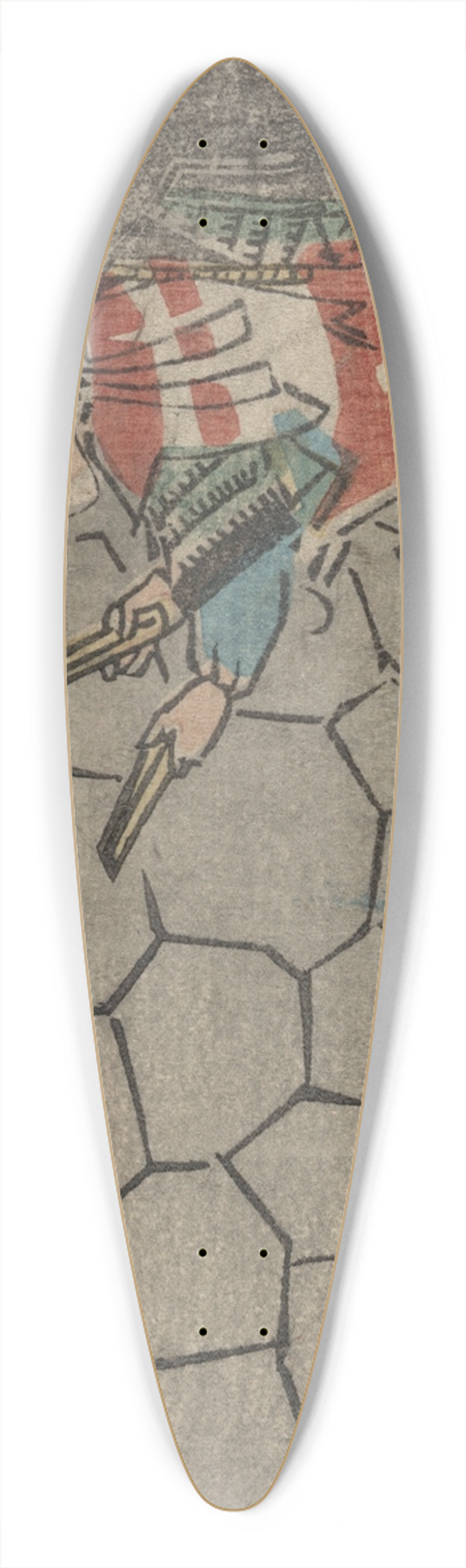 Utagawa Kuniyoshi - Hyshigi o utsu bushi 39.3 inch art pintail longboard deck