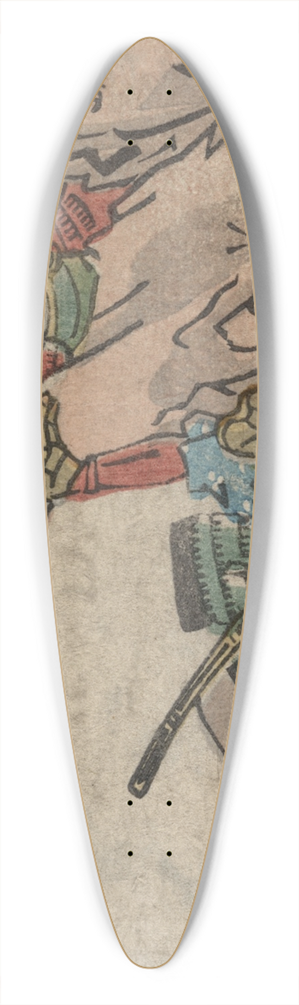 Utagawa Kuniyoshi - Ishibashi yama 39.3 inch art pintail longboard deck