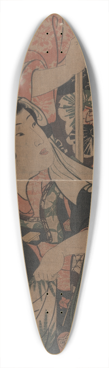 Utagawa Kuniyoshi - Shibakari to sentaku 39.3 inch art pintail longboard deck