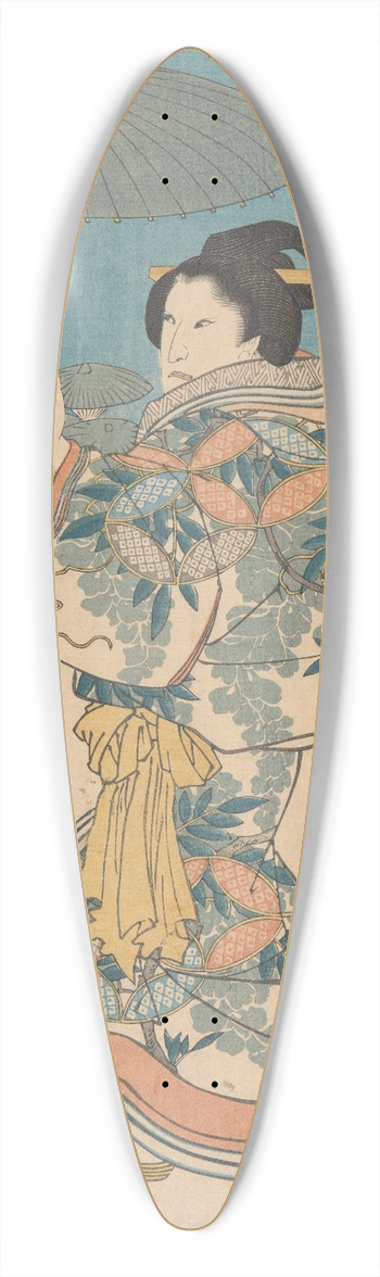 Utagawa Kuniyoshi - Woman with Green Umbrella 39.3 inch art pintail longboard deck