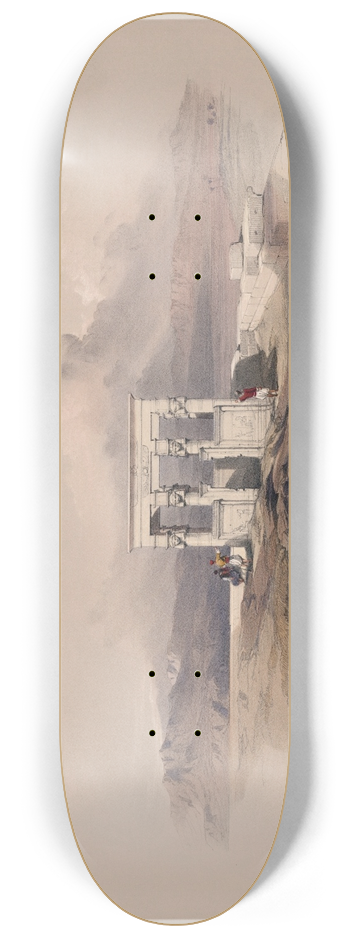 David Roberts - Temple of Isis on the roof of the great temple of Dendera [Dandara]. 8.25 inch art skate deck