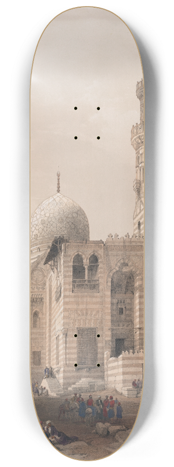 David Roberts - Tombs of the Khalifs [Caliphs], Cairo. 8.25 inch art skate deck