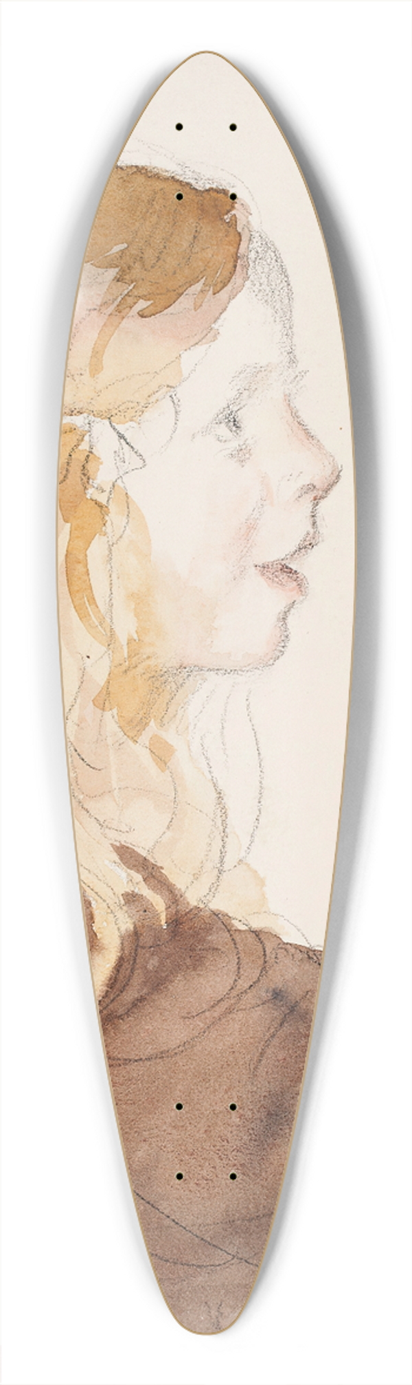 Venny Soldan-Brofeldt - Portrait of Antti 39.3 inch art pintail longboard deck