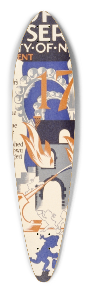 Vera Bock - History of civic services in the city of New York Fire Department No. 2 39.3 inch art pintail longboard deck