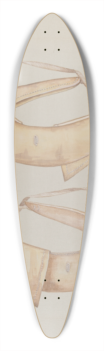Verna Tallman - Mans Linen Collar 39.3 inch art pintail longboard deck