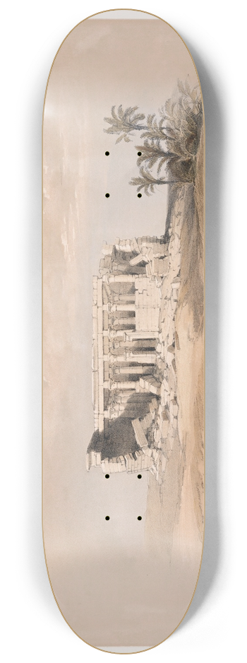 David Roberts - Wady Maharraka, Nubia. Nov. 14th, 1838. 8.25 inch art skate deck