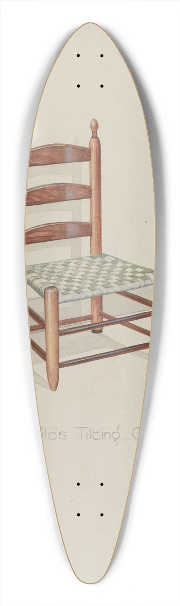 Victor F. Muollo - Shaker Three Slat Titlting Chair 39.3 inch art pintail longboard deck