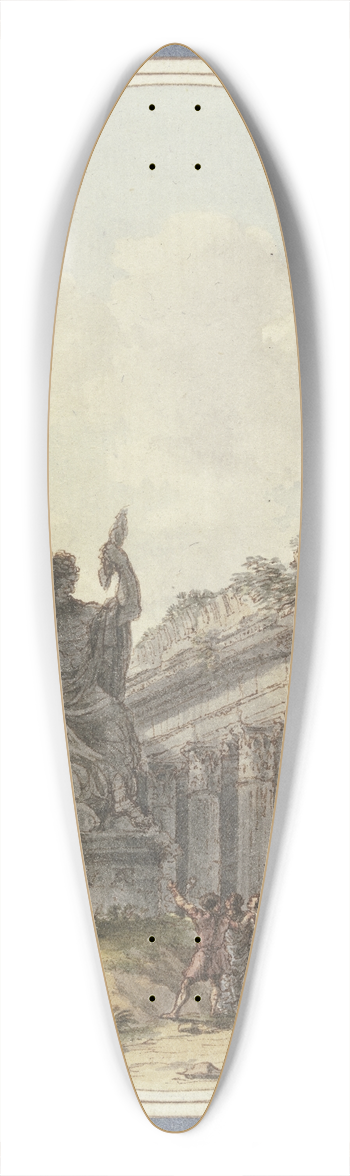 Victor-Jean Nicolle - Architektonisches Capriccio; Inneres einer Tempelruine mit einer Statue des Jupiter tonans und Figurenstaffage 39.3 inch art pintail longboard deck