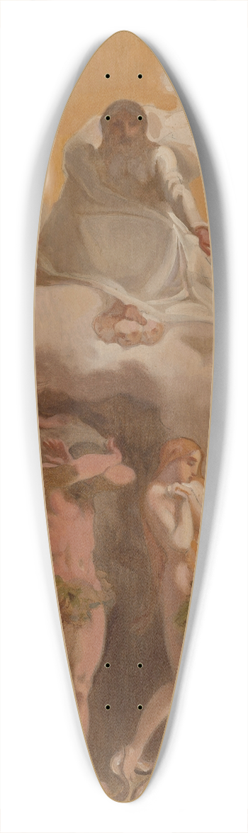 Victor-Louis Mottez - Adam et Eve chasss du paradis 39.3 inch art pintail longboard deck