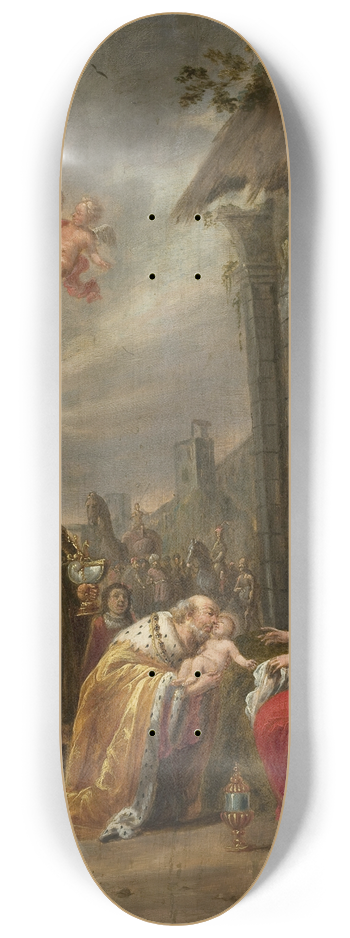 David Teniers The Elder - Adoration of the Magi (Matthew 2-10-11) 8.25 inch art skate deck