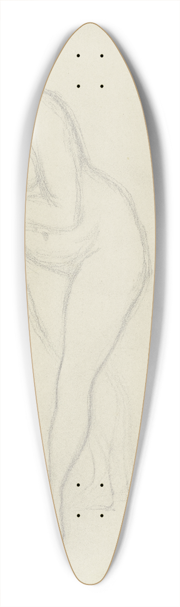 Victor Mller - Stehende Frau als Aktfigur, aus Ritter Hartmut von Kronberg bei dem Reformator Oecolampadius in Basel 39.3 inch art pintail longboard deck