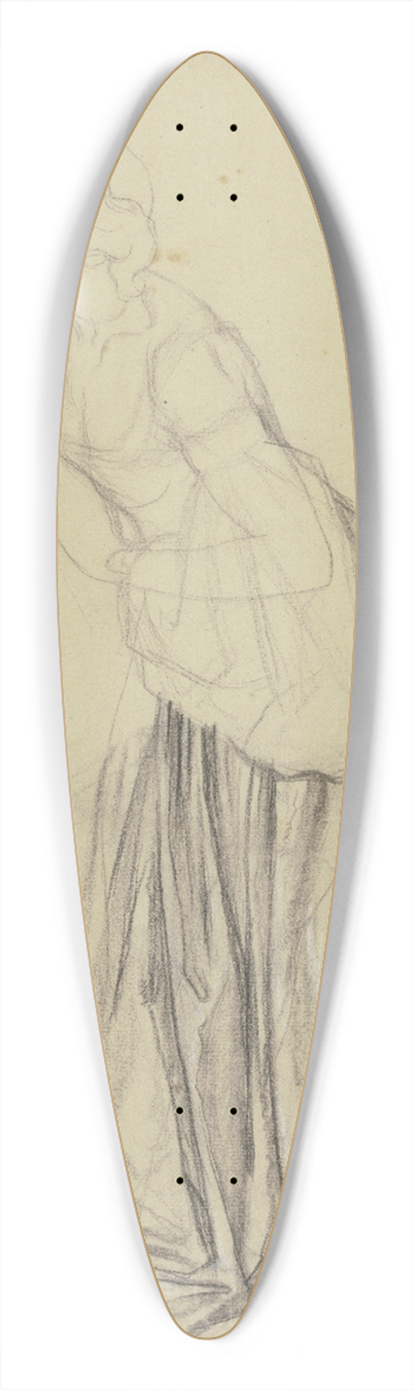 Victor Mller - Stehende Frau als Gewandfigur, aus Ritter Hartmut von Kronberg bei dem Reformator Oecolampadius in Basel 39.3 inch art pintail longboard deck