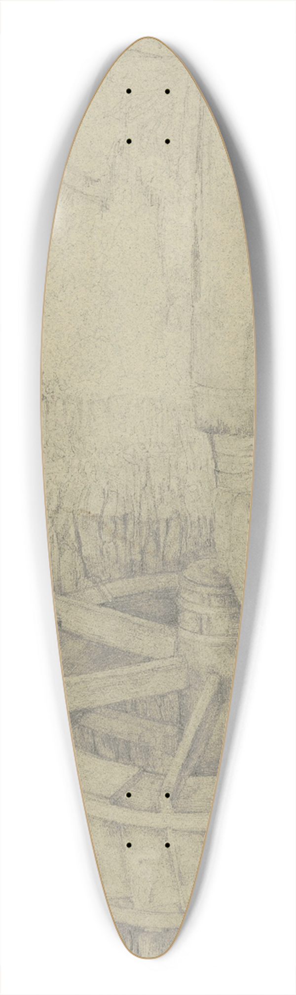 Victor Mller - Water mill wheel 39.3 inch art pintail longboard deck