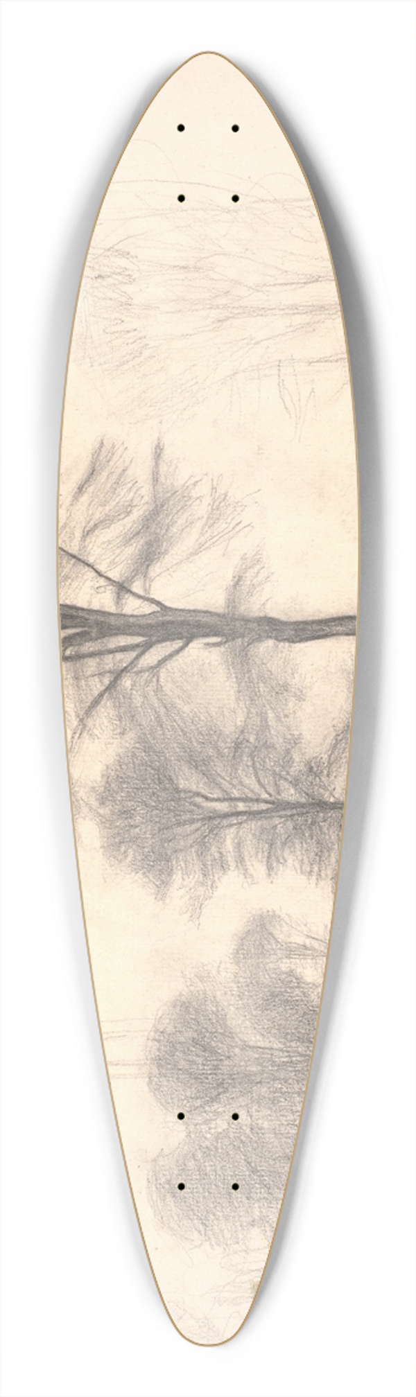 Vilhelm Hammershi - Landskab med spredte trer Ryet ved Farum S 39.3 inch art pintail longboard deck