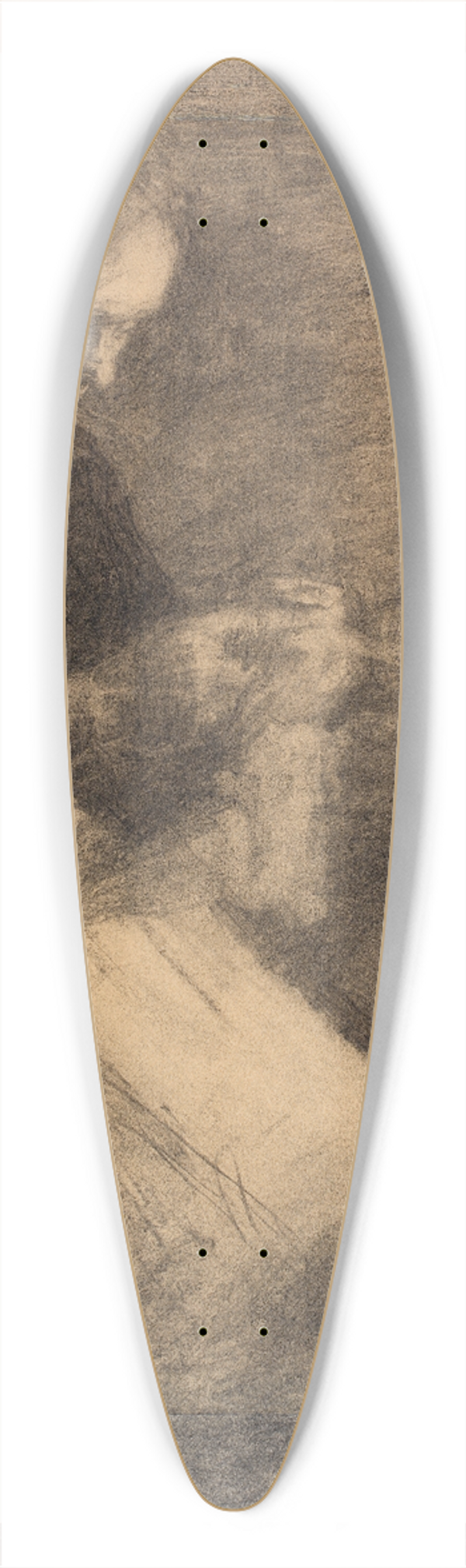 Vilhelm Hammershi - Portrait of Ida Hammershi with Needlework 39.3 inch art pintail longboard deck