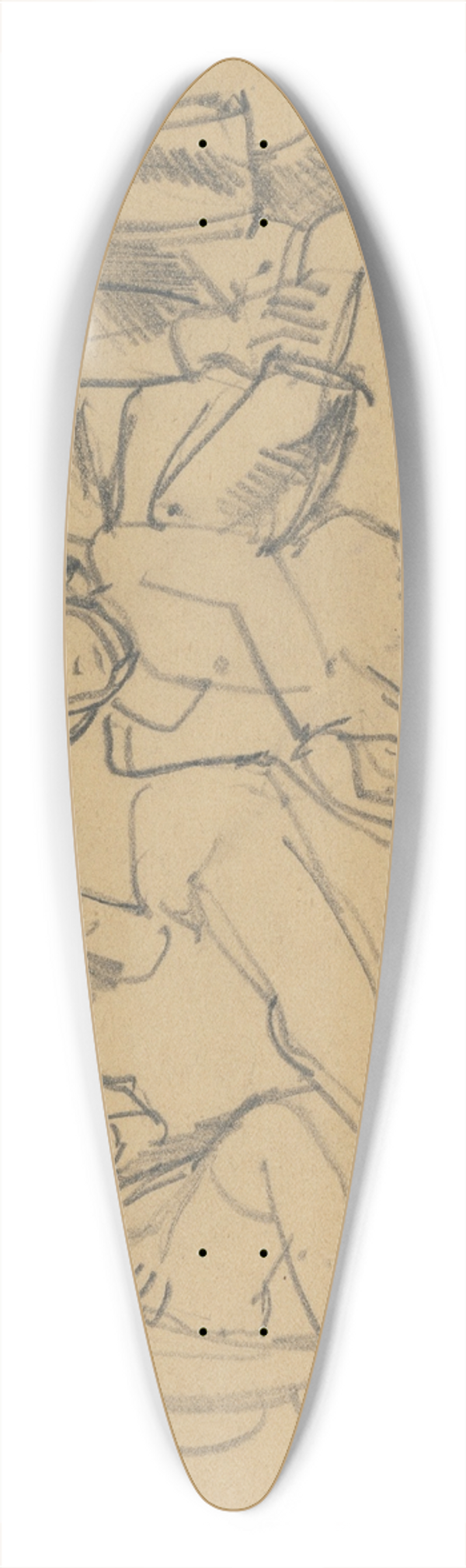 Vilmos Aba-Novk - Skica k odpovajcim cignom 39.3 inch art pintail longboard deck