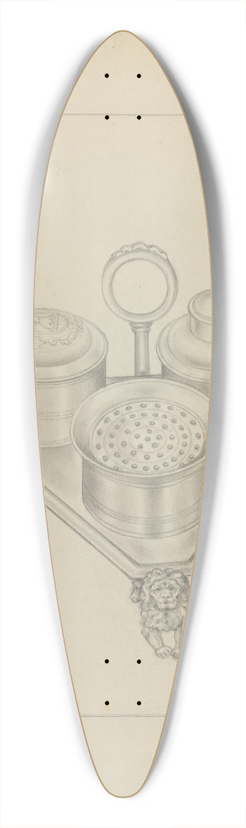 Vincent Carano - Silver Ink Stand 39.3 inch art pintail longboard deck