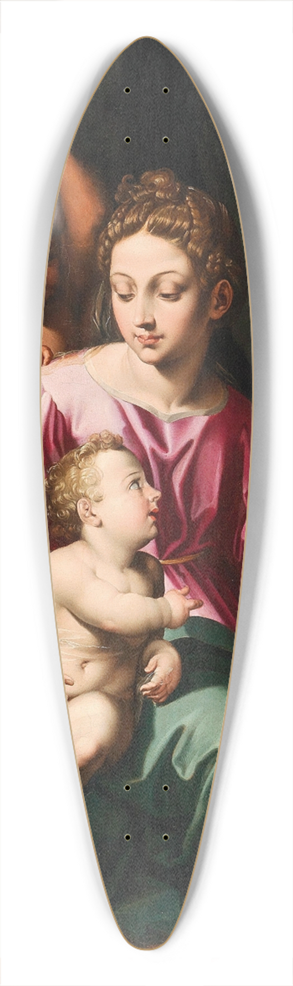 Vincent Sellaer - Madonna and Child with the Infant Saint John the Baptist and angels 39.3 inch art pintail longboard deck