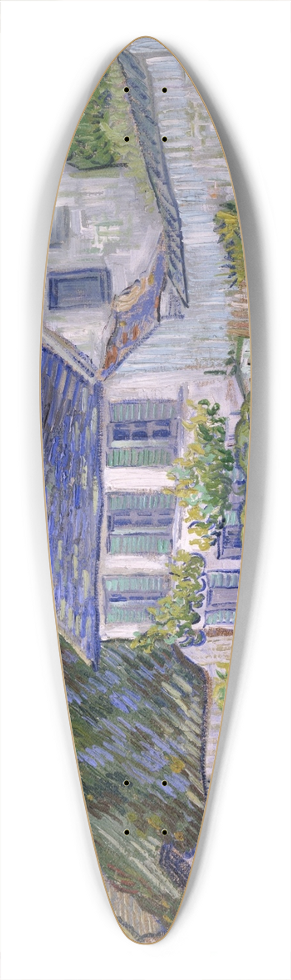 Vincent van Gogh - Houses at Auvers 39.3 inch art pintail longboard deck