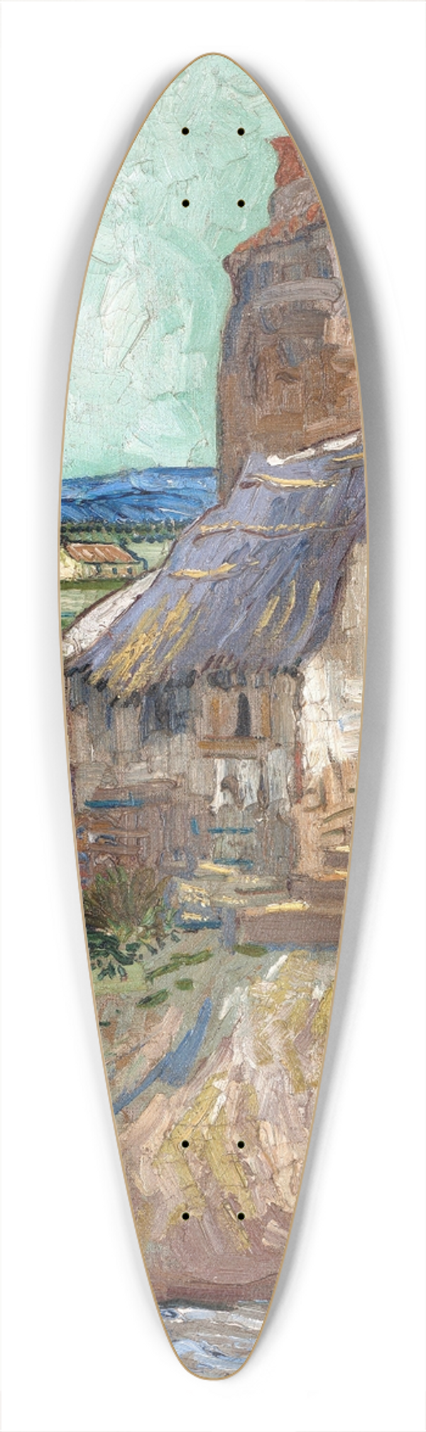 Vincent van Gogh - La Maison de la Crau 39.3 inch art pintail longboard deck