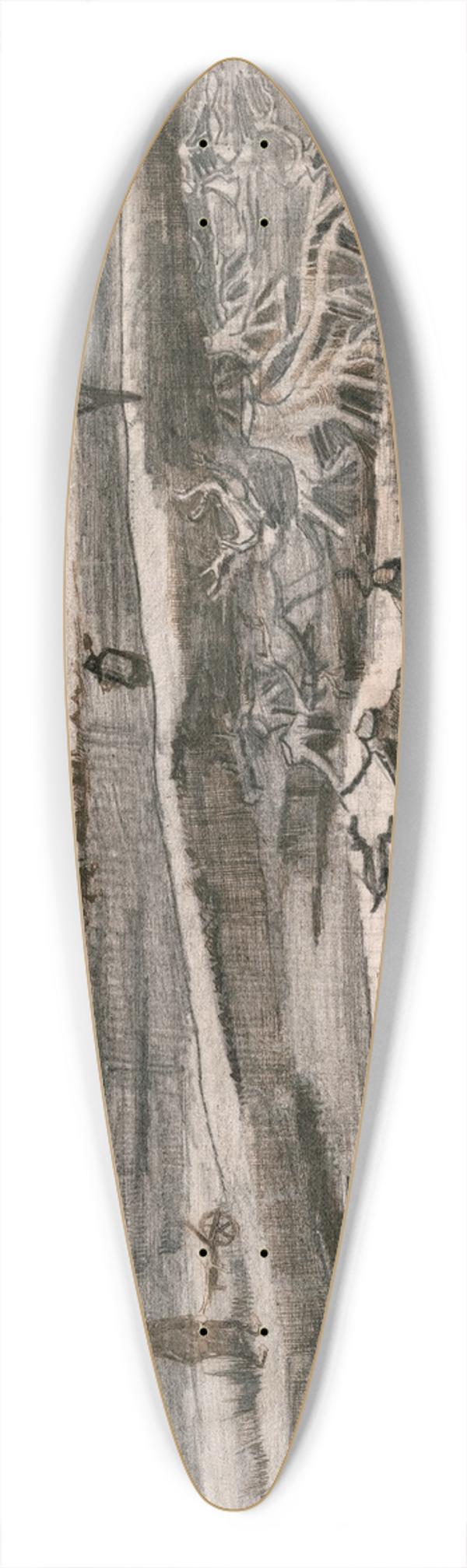 Vincent van Gogh - Landscape with Bog Trunks (Travaux aux Champs) 39.3 inch art pintail longboard deck