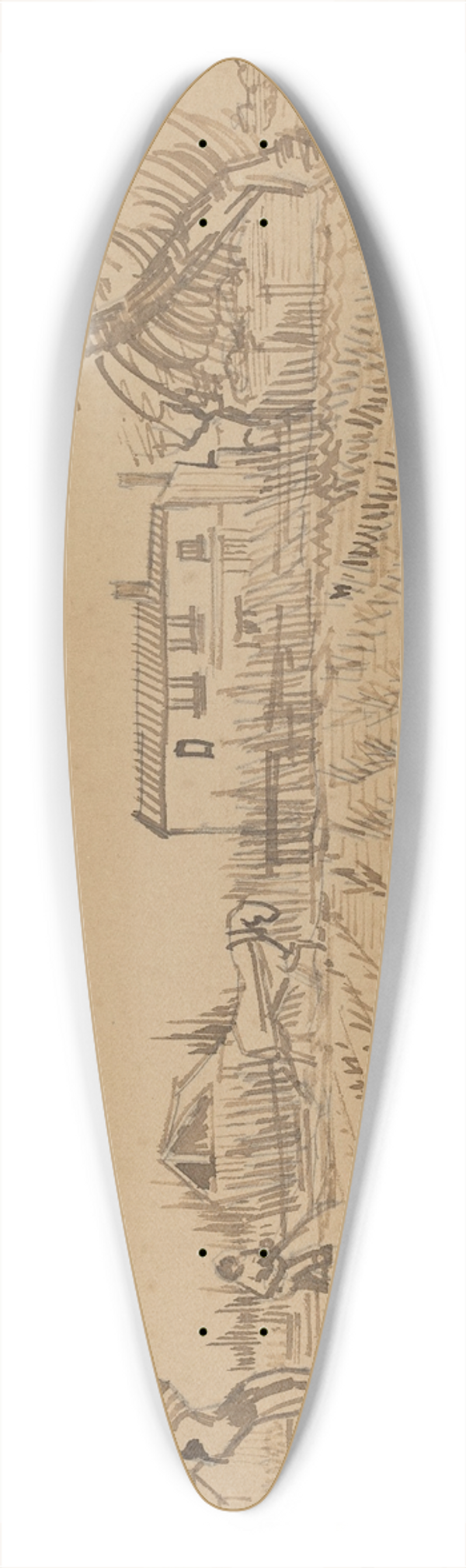 Vincent van Gogh - Ploughman in the Fields near Arles 39.3 inch art pintail longboard deck