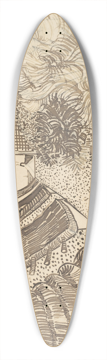 Vincent van Gogh - Street in Saintes-Maries-de-la-Mer 39.3 inch art pintail longboard deck