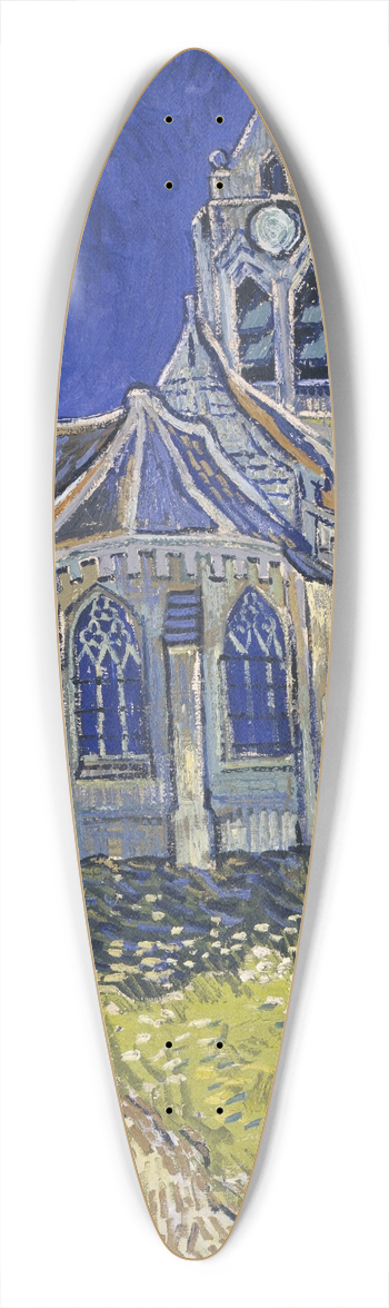 Vincent van Gogh - The Church in Auvers-sur-Oise, View from the Chevet 39.3 inch art pintail longboard deck