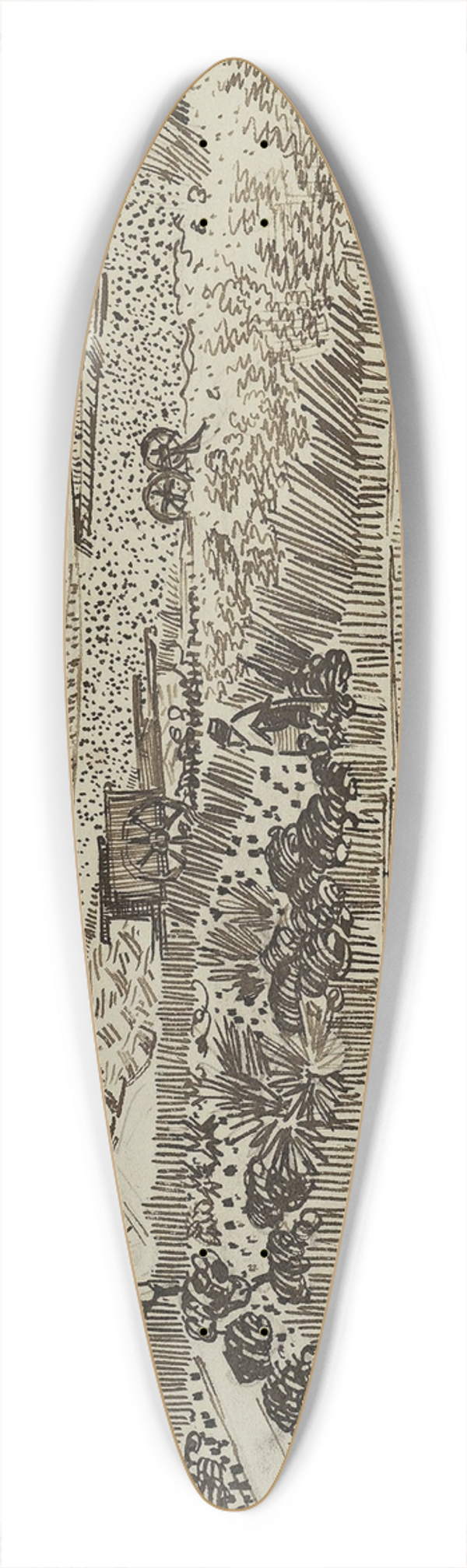 Vincent van Gogh - The Harvest (for mile Bernard) 39.3 inch art pintail longboard deck