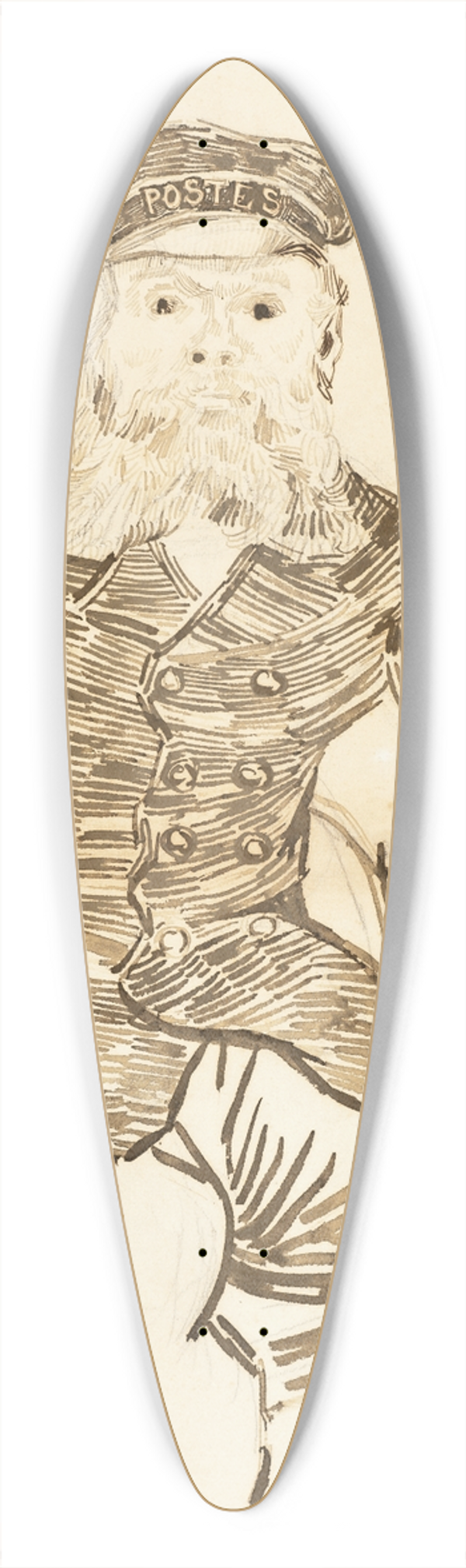 Vincent van Gogh - The Postman Joseph Roulin 39.3 inch art pintail longboard deck