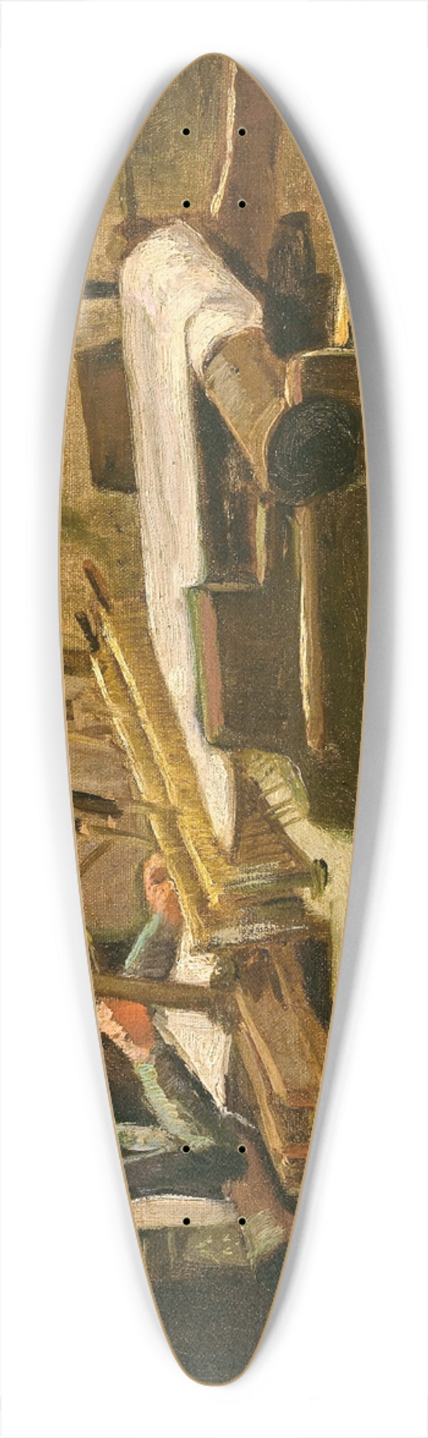 Vincent van Gogh - Wever naar rechts gekeerd (Weaver Facing Right) 39.3 inch art pintail longboard deck