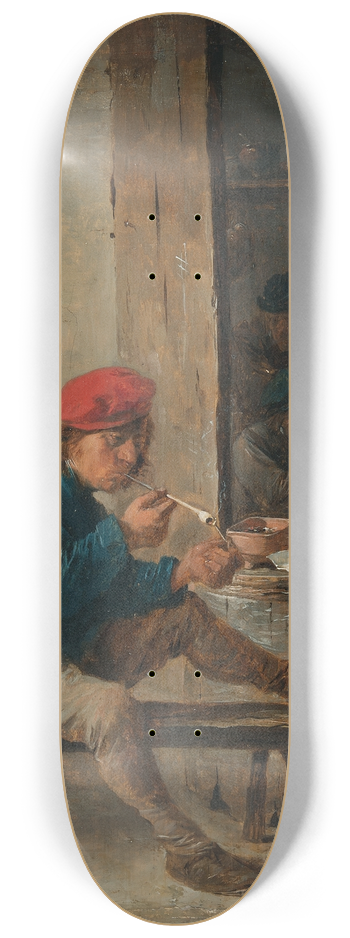 David Teniers The Younger - Tavern Scene with Smokers 8.25 inch art skate deck