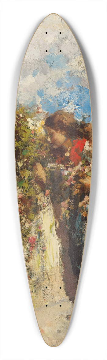 Vincenzo Irolli - In the Garden 39.3 inch art pintail longboard deck