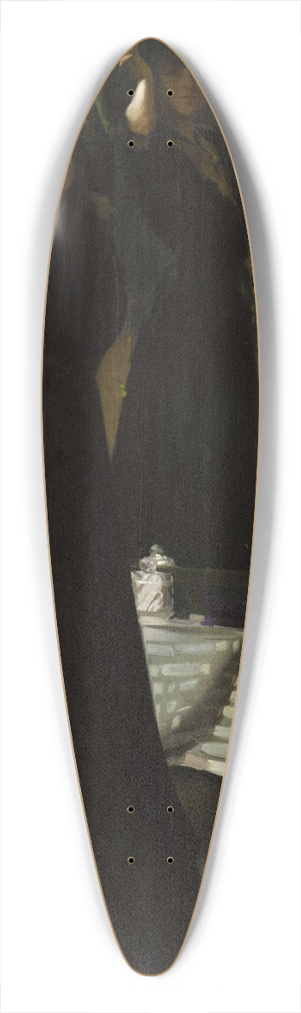 Virgilio Costantini - The Green Hat 39.3 inch art pintail longboard deck