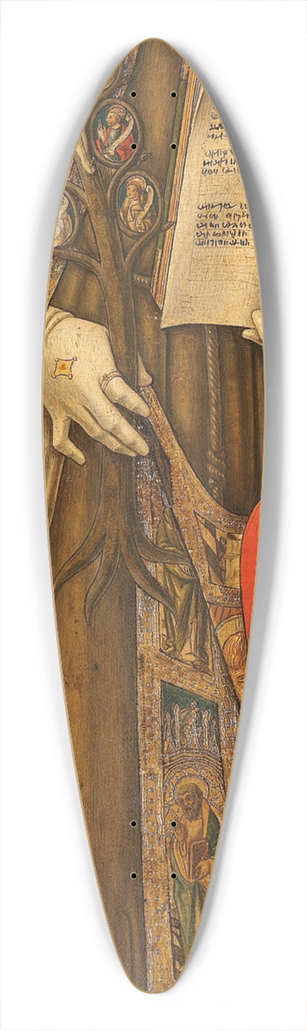 Vittore Crivelli - St Bonaventura 39.3 inch art pintail longboard deck