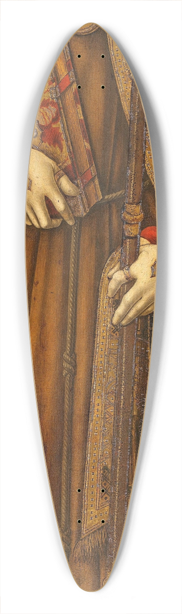 Vittore Crivelli - St Louis of France 39.3 inch art pintail longboard deck