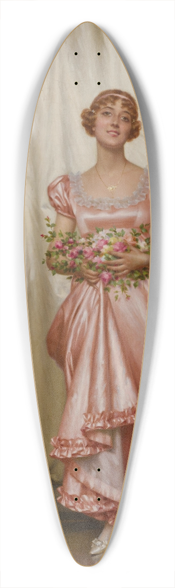 Vittorio Reggianini - Roses 39.3 inch art pintail longboard deck