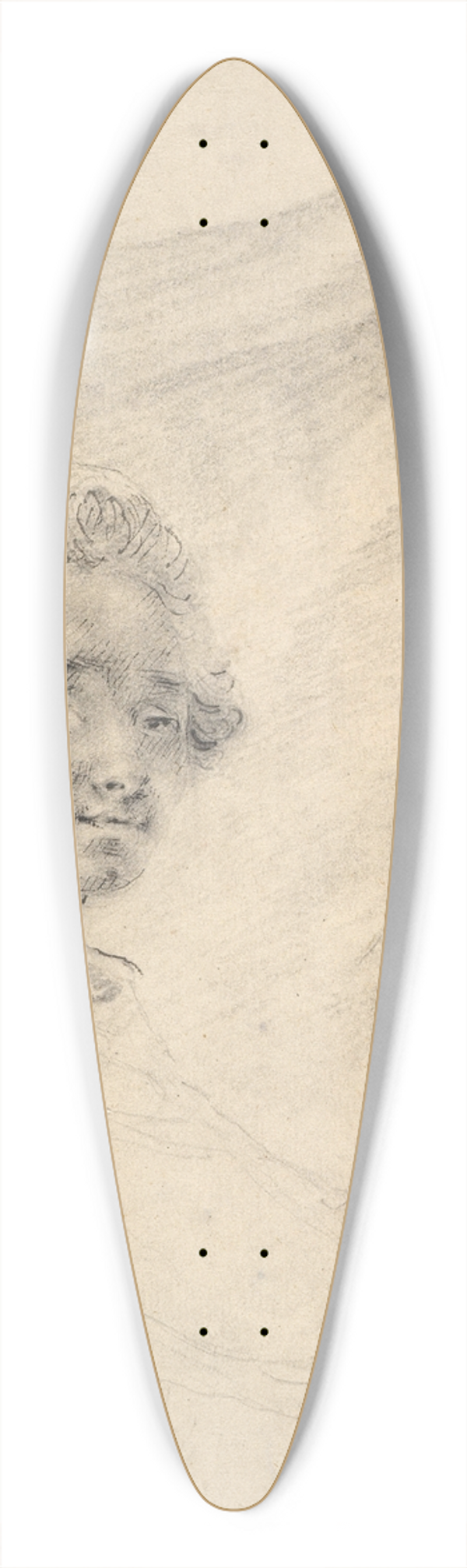 Vivant Denon - Self Portrait as a Young Man 39.3 inch art pintail longboard deck