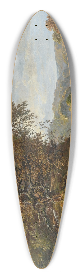 Vladimir Osipovich Sherwood - A landscape with a waterfall and hounds, 39.3 inch art pintail longboard deck