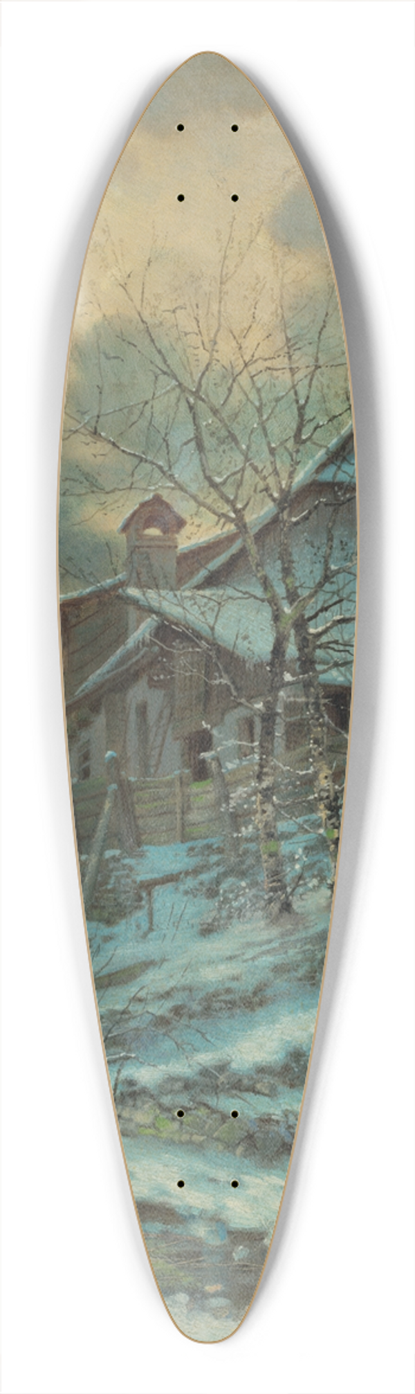 Vojtech Angyal - Winter Motif 39.3 inch art pintail longboard deck