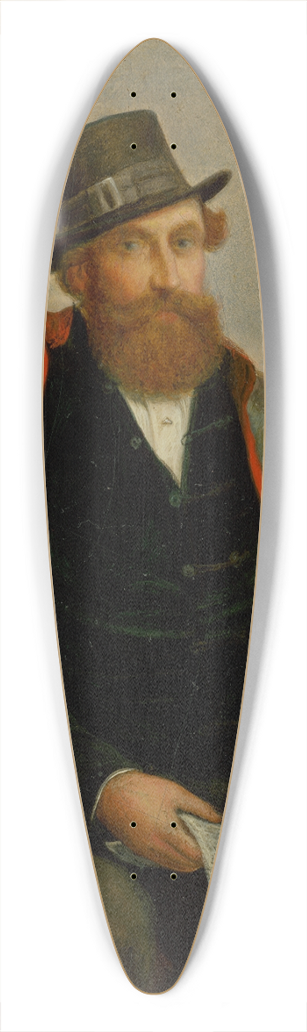 Vojtech Klimkovi - Portrait of a Revolutionary from 1848 39.3 inch art pintail longboard deck