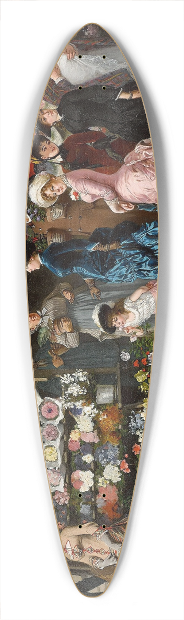 Wadysaw Bakaowicz - A Flower Market At La Madeleine, Paris 39.3 inch art pintail longboard deck