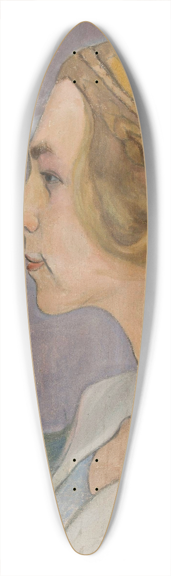 Wadysaw lewiski - Profile of a young woman 39.3 inch art pintail longboard deck