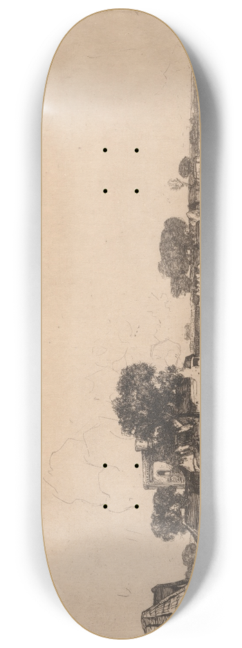 David Young Cameron - A Border Town 8.25 inch art skate deck